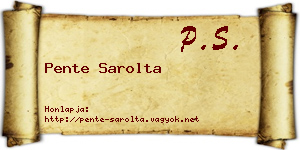 Pente Sarolta névjegykártya